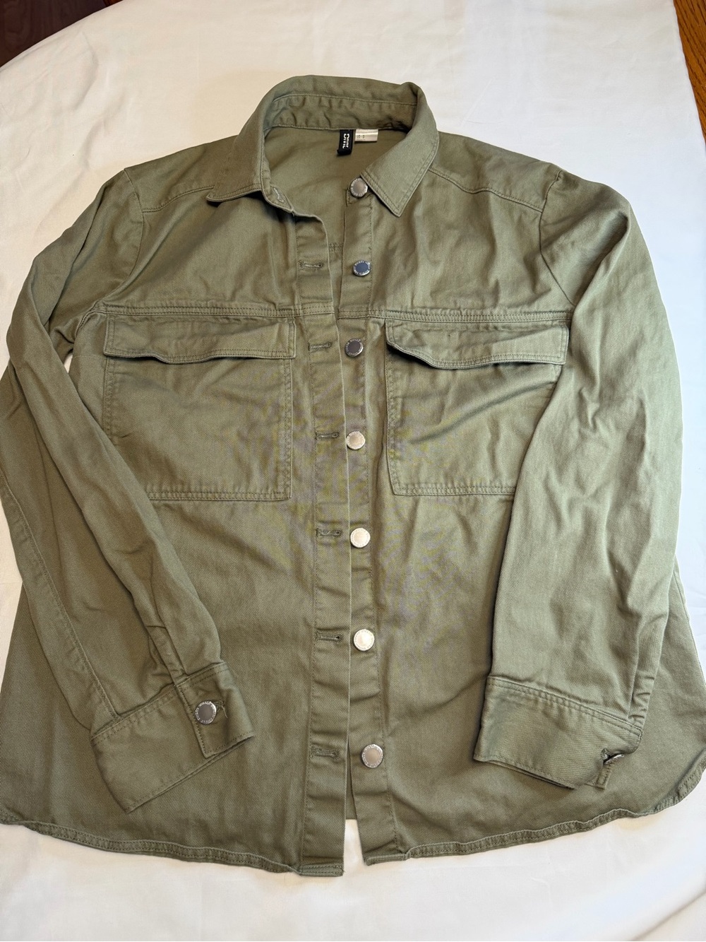 Olive Green Utility Button-Front Jacket